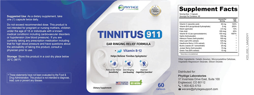 Tinnitus 911 Supplement Fact